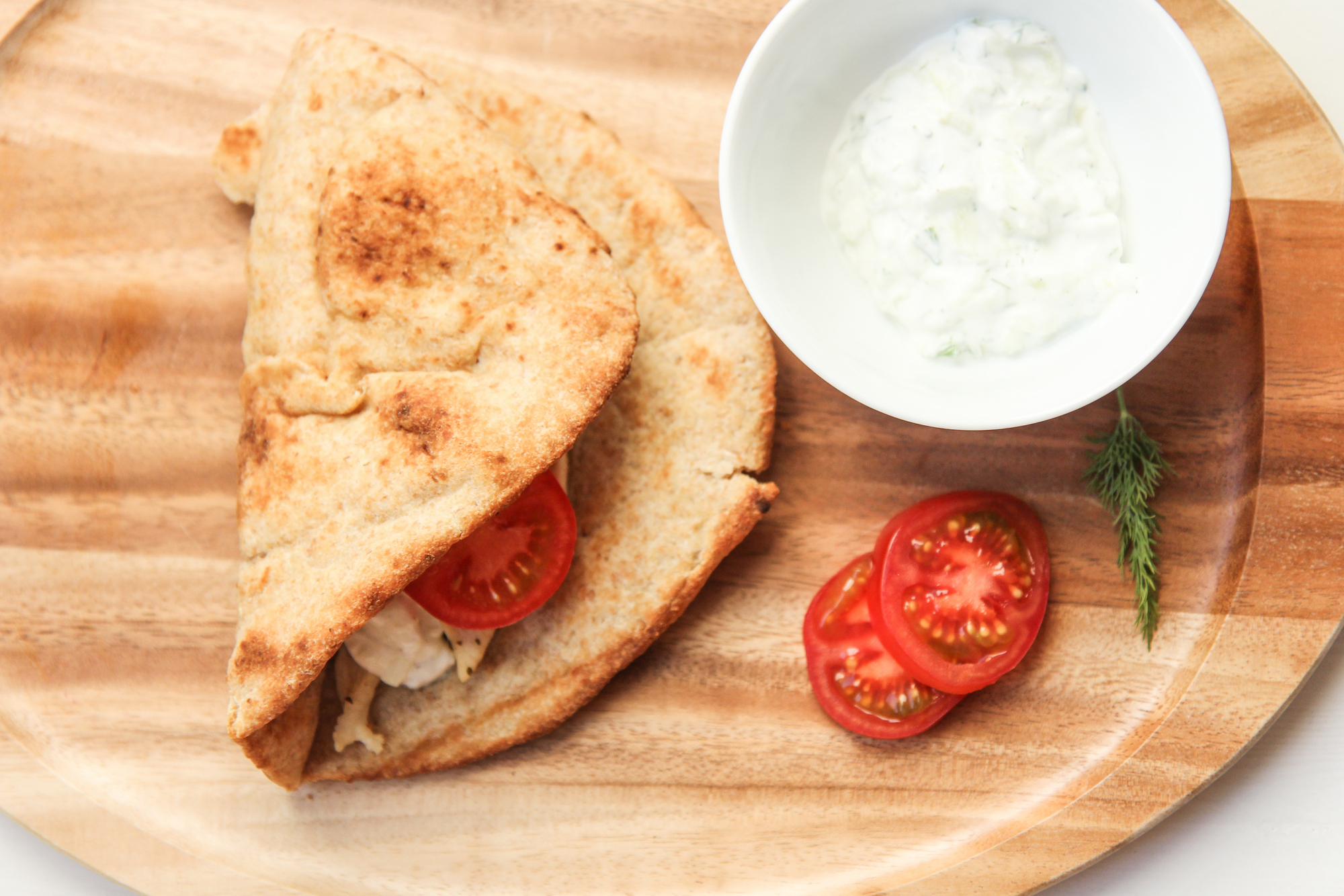 Chicken gyros with tzatziki