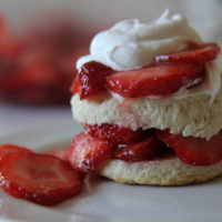 Strawberry Shortcake Doubledecker - shortcake, berries, shortcake, berries and whipped cream on top